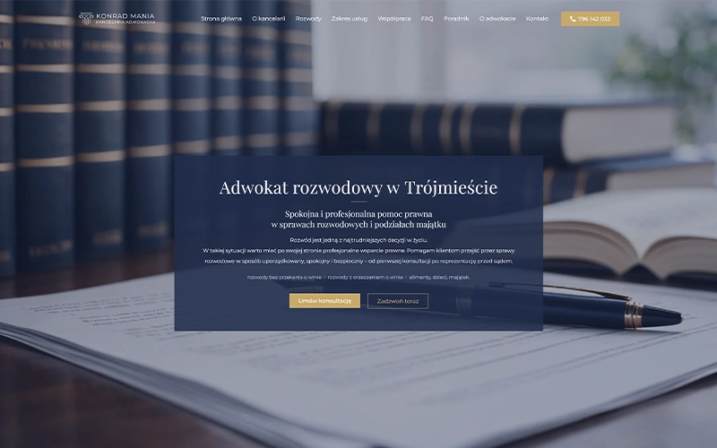 Landing page dla kancelarii adwokackiej – Modern Creative